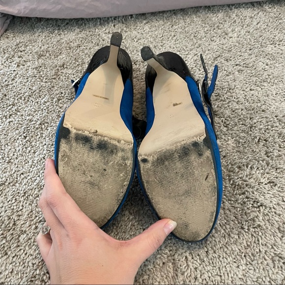 Shoe Dazzle Blue Suede Heels | Size 10 - Picture 3 of 3